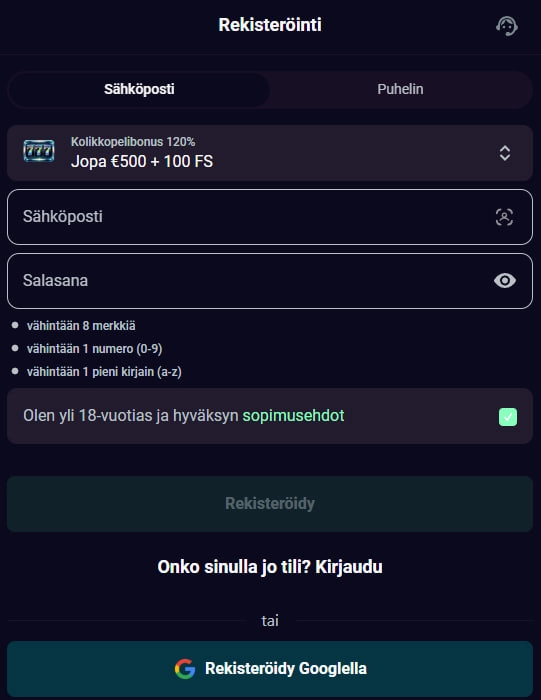 kult casino registration